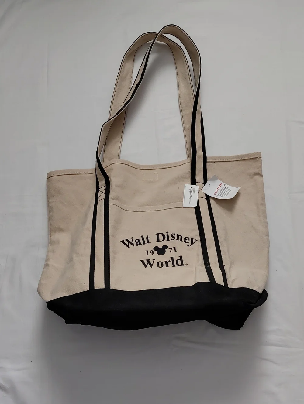 Disney Canvas Tote Bag - Beige and Black